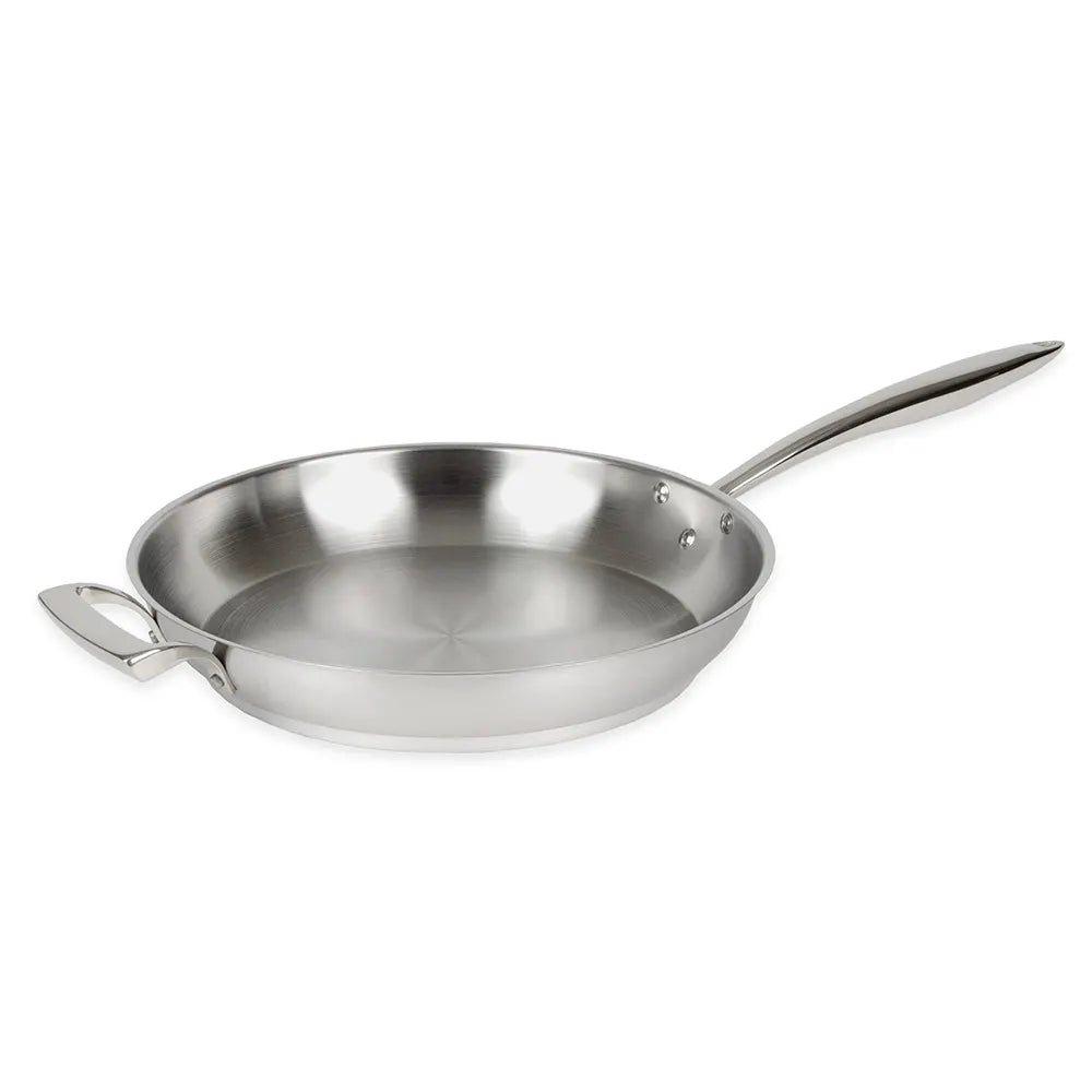 Solutions Kitchen 12 1/2" Stainless Steel Frying Pan w/ Solid Metal Handle