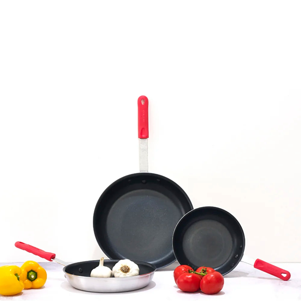 Solutions Kitchen 8" Non Stick Aluminum Frying Pan w/ Solid Silicone Handle