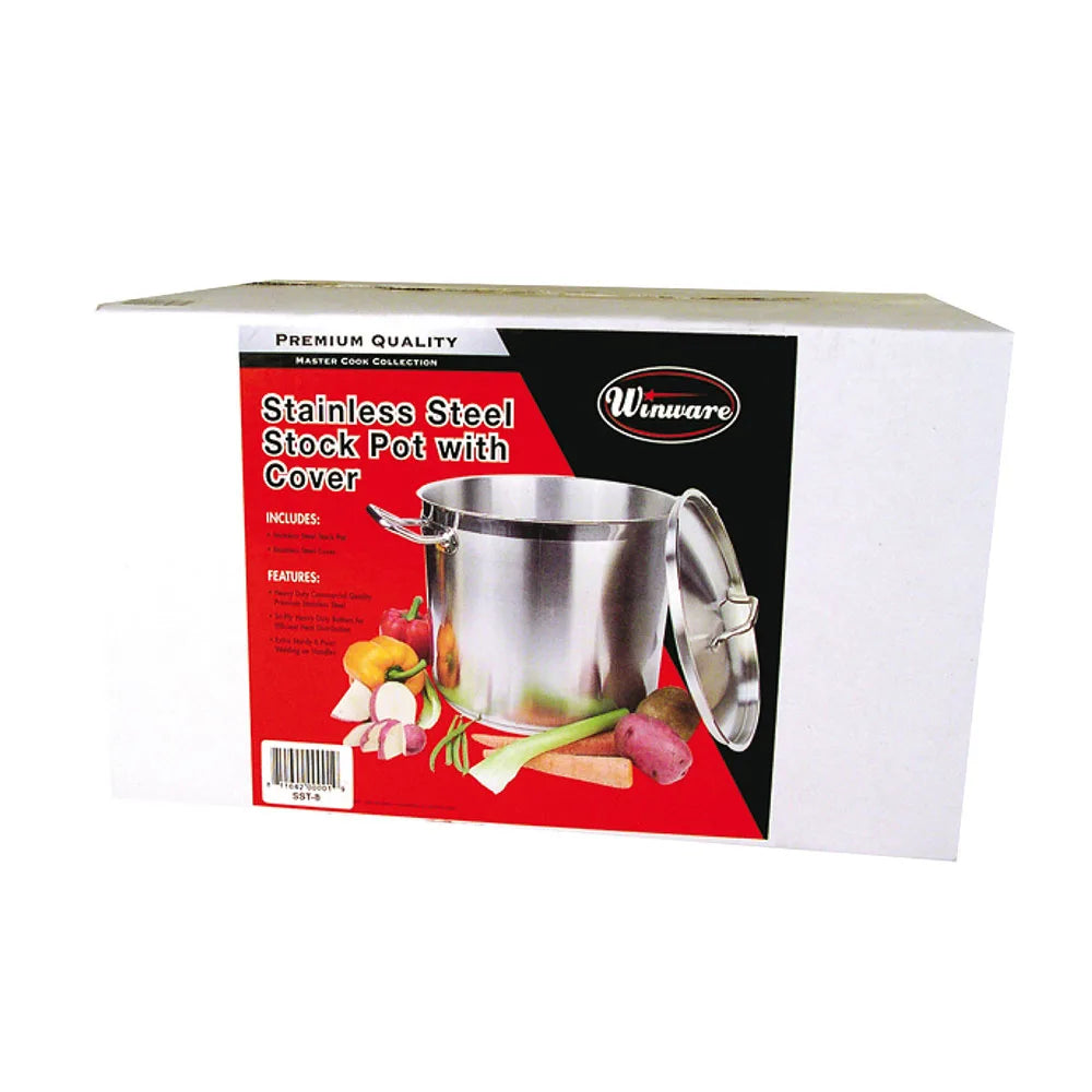 Solutions Kitchen 12 qt Stainless Steel Stock Pot w/ Cover - Induction Ready