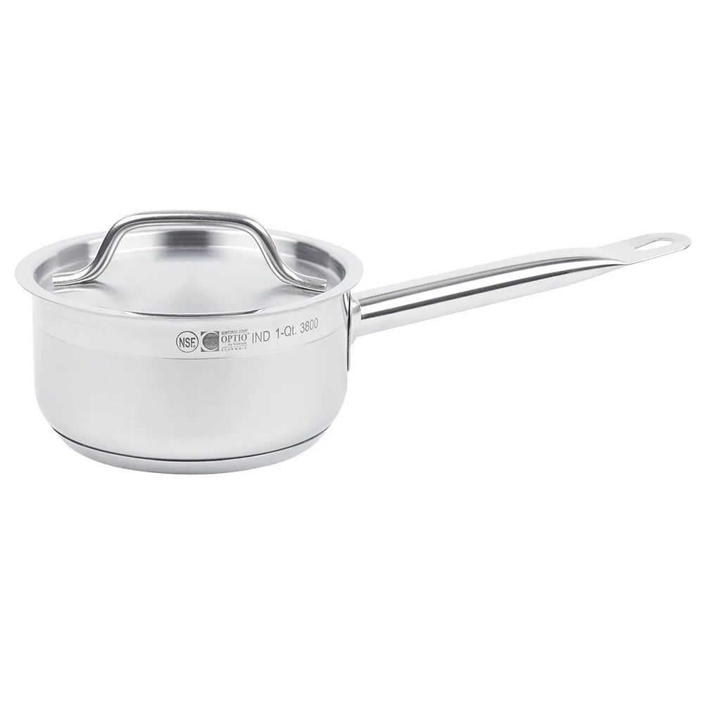 Solutions Kitchen 1 qt Stainless Steel Saucepan w/ Hollow Metal Handle - Induction ready