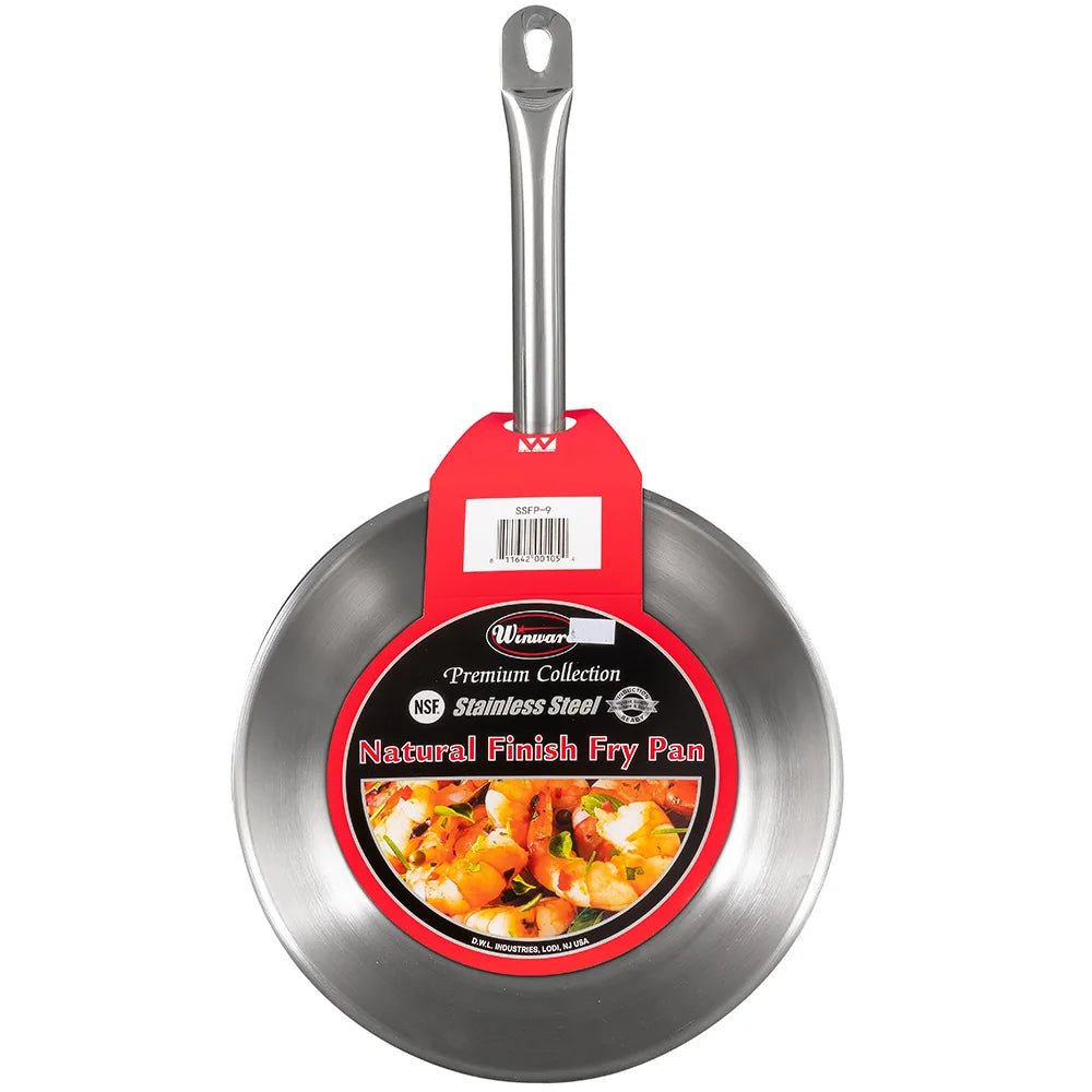 Solutions Kitchen 9 1/2" Stainless Steel Frying Pan w/ Solid Metal Handle